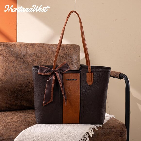 Women Orange Coffee Imported Vegan Leather Medium Top Handle Satchel Tote Bags - Picture 6 of 6